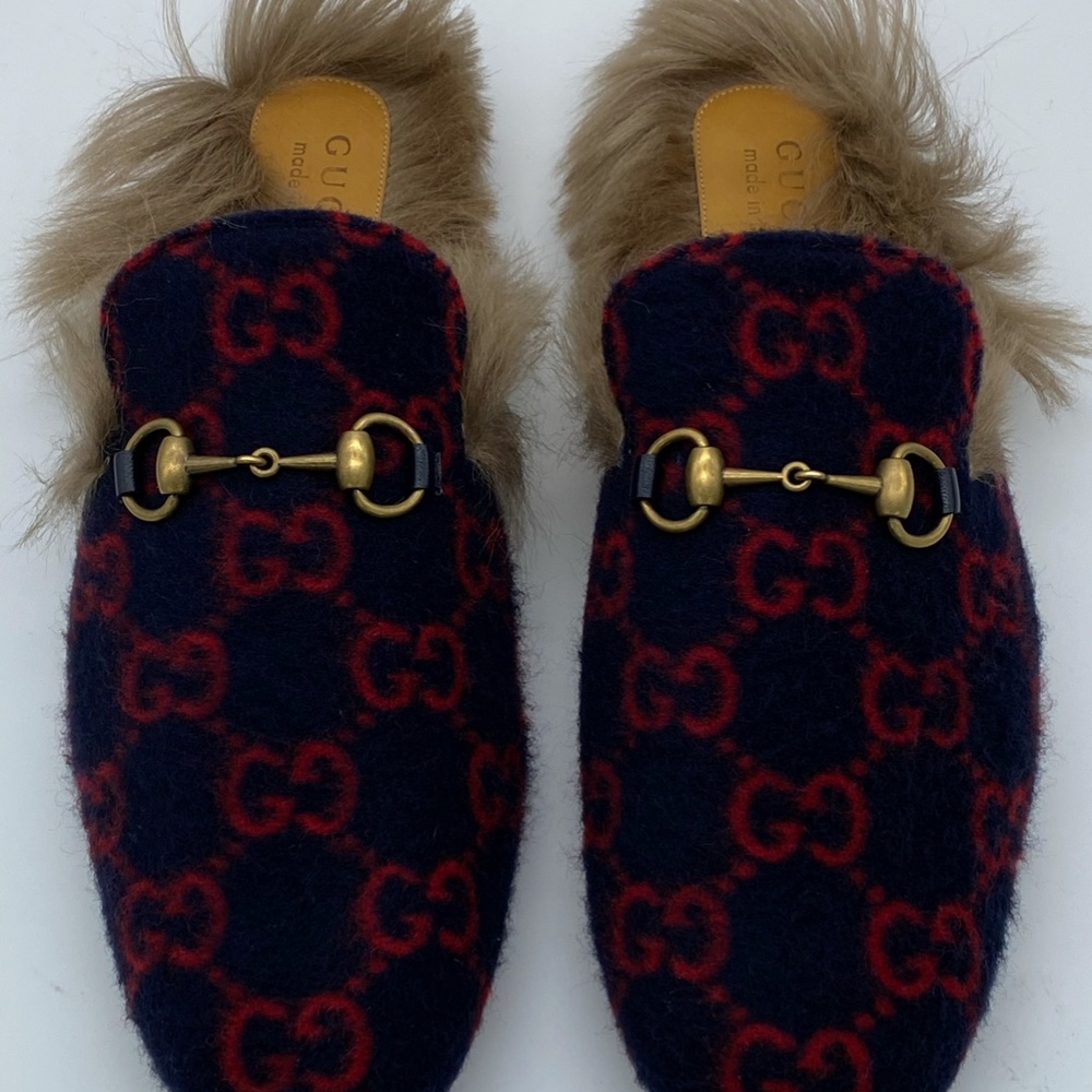 Gucci Princetown GG wool slipper Blue and red GG w - Picture 9 of 16